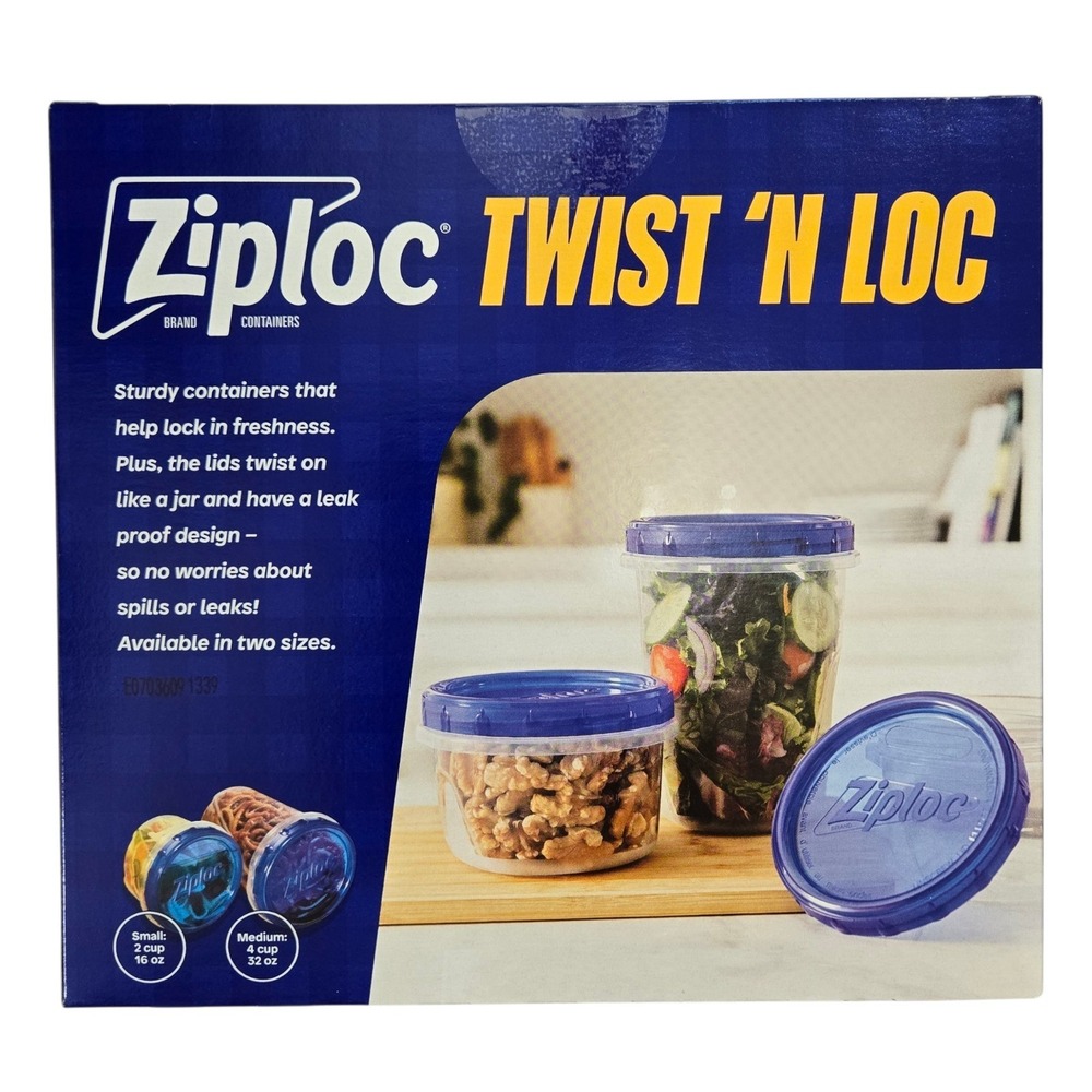 Ziploc Twist N Loc 8 piece Set Small Medium Containers w/Lids - Picture 2 of 5